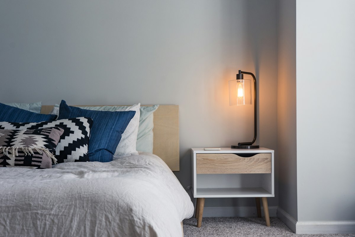 Modern furnished short-stay apartment interior with stylish decor