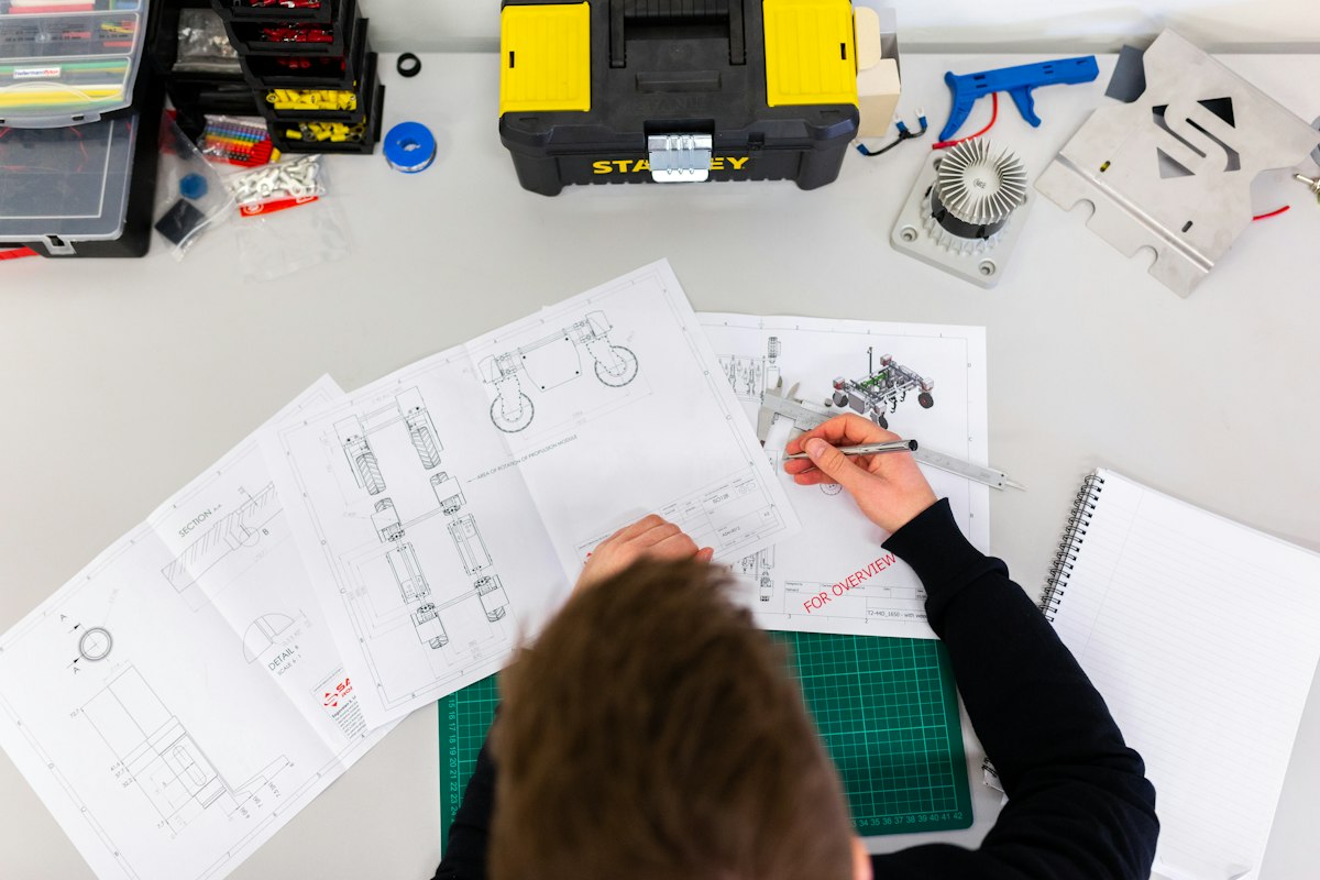 Maintenance supplies and tools laid out for inventory tracking